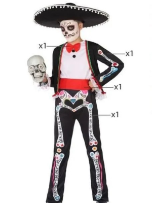 Disfraz De Catrino Colores Infantil - Disfraces Calaveras y Esqueletos