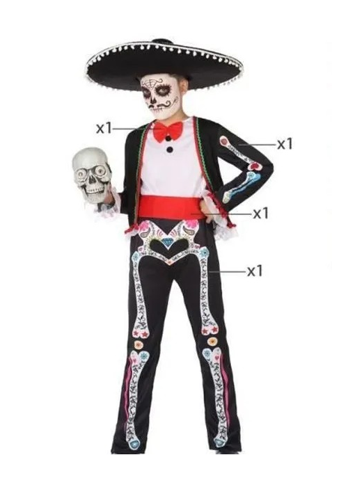Disfraz De Catrino Colores Infantil - Disfraces Calaveras y Esqueletos