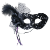 Antifaz Con Flor Negro de Lentejuelas - Mascaras y Antifaces