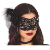 Antifaz Con Flor Negro de Lentejuelas - Mascaras y Antifaces