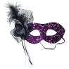 Antifaz Con Flor Morado de Lentejuelas - Mascaras y Antifaces