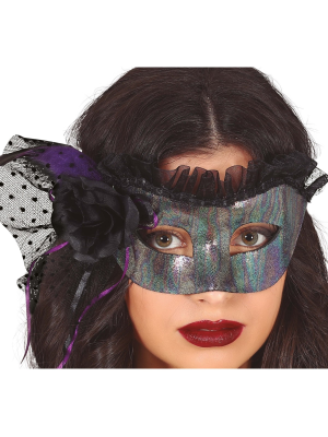 Antifaz Con Flor Iris - Mascaras y Antifaces
