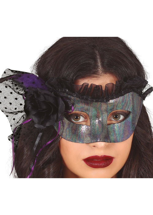 Antifaz Con Flor Iris - Mascaras y Antifaces