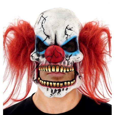 Mascara Payaso Asesino con pelo - Complementos Disfraces Halloween