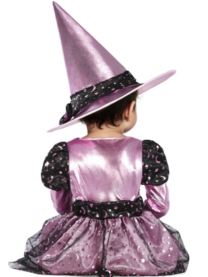 Disfraz De Bruja Rosa Brillo Bebe - Disfraces de Brujas y Hechiceros para Bebes
