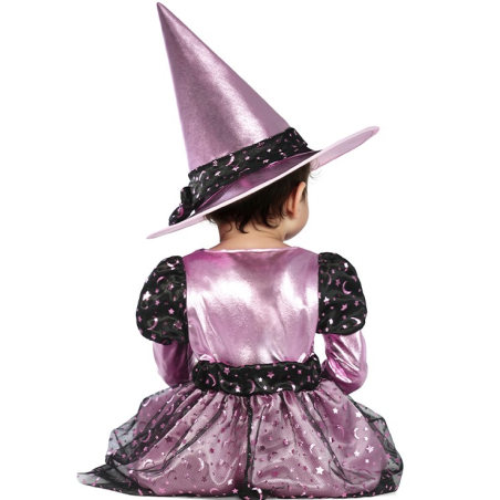 Disfraz De Bruja Rosa Brillo para niñas - Disfraces de Brujos y Hechiceras para Bebes