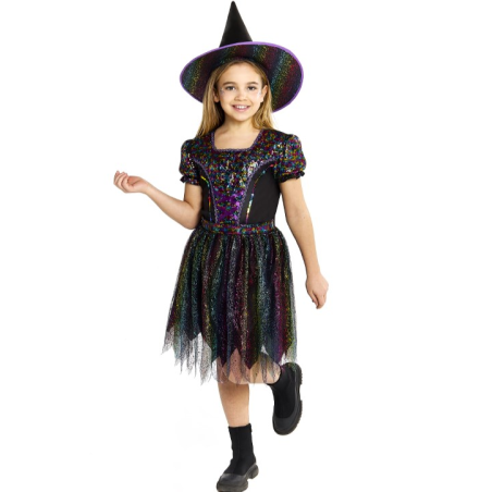 Disfraz De Brujas Lentejuelas Infantil - Disfraces de Brujos y Hechiceras para Niñas