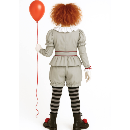 Disfraz De Payasa Asesina IT gris Niña - Disfraces de Halloween Pennywise - Disfraces de Payaso Asesino de Cine Infantiles