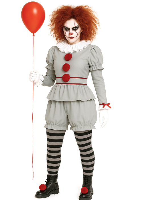 Disfraz De Payasa Asesina IT Mujer - Disfraces de Halloween Pennywise - Disfraces de Payaso Asesino de Cine Adulto