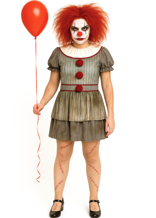 Disfraz De Payasa Asesina IT Mujer - Disfraces de Halloween Pennywise - Disfraces de Payaso Asesino de Cine Adulto