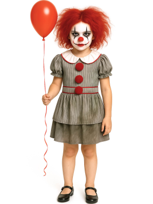 Disfraz De Payasa Asesina IT Niña - Disfraces de Halloween Pennywise - Disfraces de Payaso Asesino de Cine Infantiles