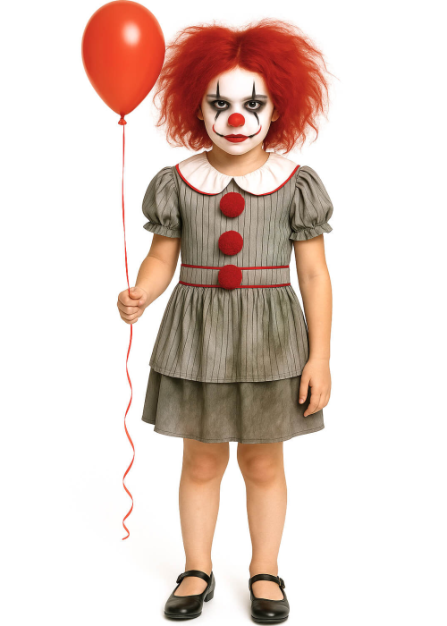Disfraz De Payasa Asesina IT Niña - Disfraces de Halloween Pennywise - Disfraces de Payaso Asesino de Cine Infantiles