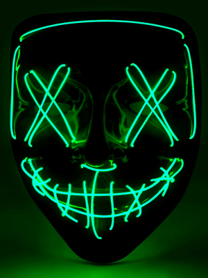 Comprar Mascara Asesino Purgador con Luz Led Verde - Mascaras y Antifaces