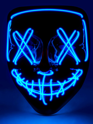 Comprar Mascara Asesino Purgador con Luz Led Azul - Mascaras y Antifaces