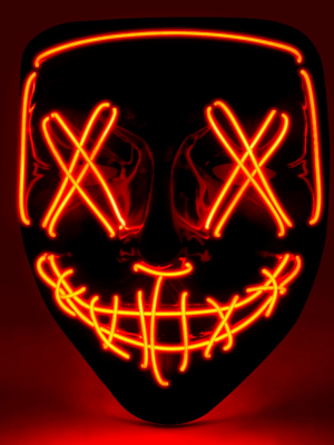 Mascara Asesino Purgador Con Luz Led Naranja - Mascaras de la Purga - Mascaras de Peliculas de Terror