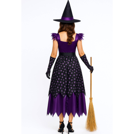 Disfraz De Bruja Estrellas Morada mujer - Disfraces de Brujas Halloween
