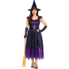 Disfraz De Bruja Estrellas Morada