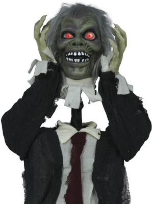 Busto Zombie con Luz Sonido y Movimiento - Decoración Halloween - Muñecos