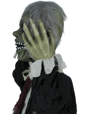 Busto Zombie con Luz Sonido y Movimiento - Decoración Halloween - Muñecos