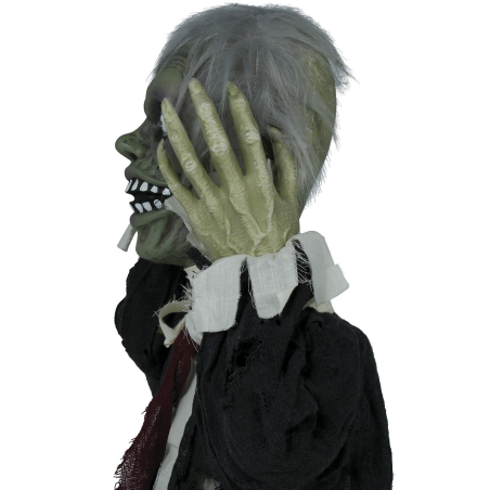 Busto Zombie con Luz Sonido y Movimiento - Decoración Halloween - Muñecos