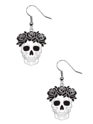còpia de Pendientes Calaveras Con Pompom Rojo