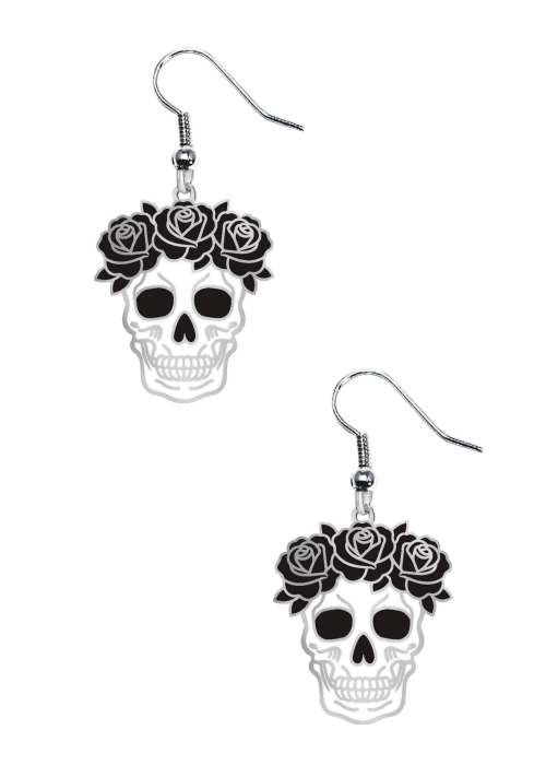 còpia de Pendientes Calaveras Con Pompom Rojo