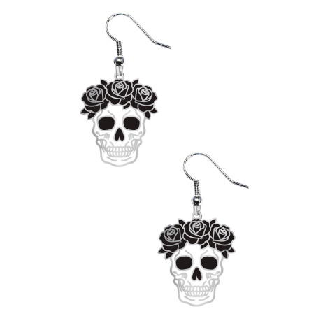 còpia de Pendientes Calaveras Con Pompom Rojo