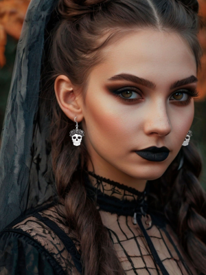 Pendientes de Calaveras - Complementos Disfraces Halloween
