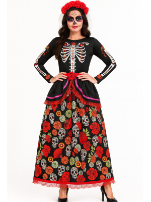 Disfraz De Catrina Rojo Largo