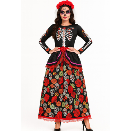 Disfraz De Catrina Rojo Largo
