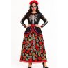 Disfraz de Catrina Largo Rojo para Mujer - Disfraces Halloween Esqueletos - Disfraces de Esqueleto para Mujer