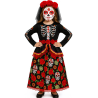 Disfraz De Catrina Rojo Largo Infantil