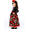 Disfraz De Catrina Rojo Largo Infantil