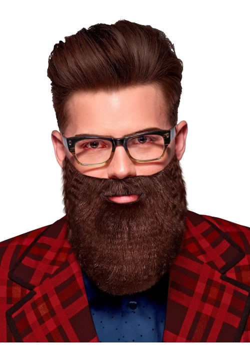 Barba Castaña con Bigote Tupida - Barbas y Bigotes