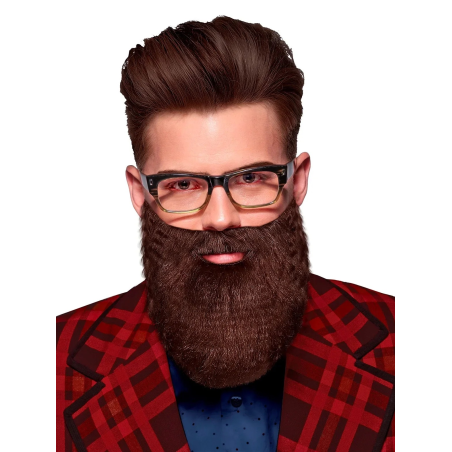 Barba Castaña con Bigote Tupida - Barbas y Bigotes