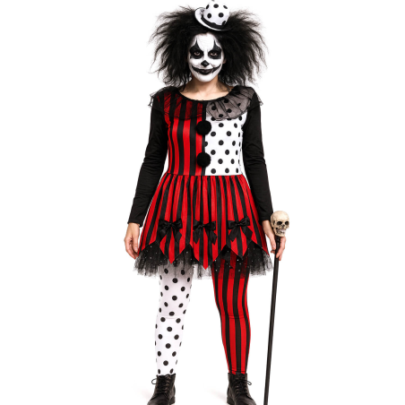 Disfraz De Payasa Negra - Disfraces de Payasos Halloween - Disfraces de Payasos Siniestros para Mujer