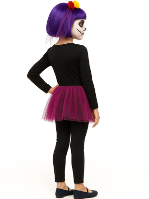 Disfraz De Catrina Tutu Infantil - Disfraces Halloween Esqueletos - Disfraces de Esqueleto para Niñas