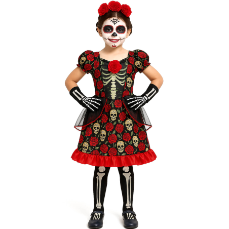Disfraz De Catrina Niña - Disfraces de Esqueletos y Calaveras