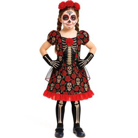 Disfraz De Catrina Infantil - Disfraces de Esqueleto para Niñas