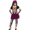 Disfraz de Catrina Lila Flores para Mujer - Disfraces Halloween Esqueletos - Disfraces de Esqueleto para Mujer