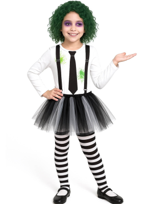 Disfraz De Bitelchus Niña Tutu - Disfraces De Halloween Beetlejuice - Disfraces Bitelchus - Beetlejuice Infantiles