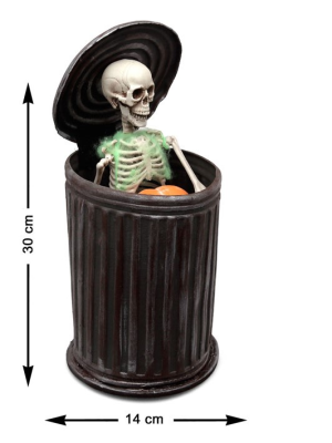 Cubo de Basura con Esqueleto  - Decoracion de Halloween - HALLOWEEN