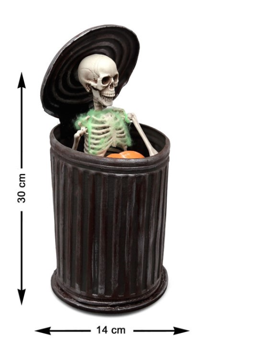 Cubo de Basura con Esqueleto  - Decoracion de Halloween - HALLOWEEN