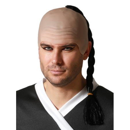 Calva con Trenza Negra - Pelucas