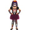 Disfraz De Catrina Tutu Flores Niña - Disfraces Esqueletos y Calaveras - Disfraces de Esqueleto para Niñas