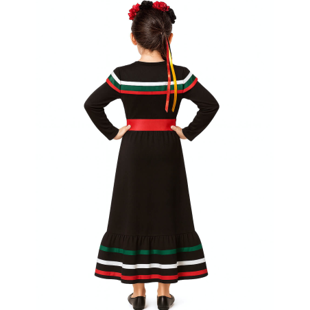 Disfraz De Catrina Rosa Largo Infantil