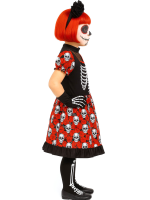 Disfraz De Catrina Bonita Niña - Disfraces de Esqueletos y Calaveras - Disfraces de Esqueleto para Niñas