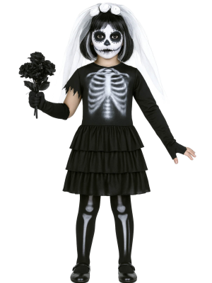 Disfraz De Novia Esqueleto Infantil - Disfraces Calaveras y Catrinas