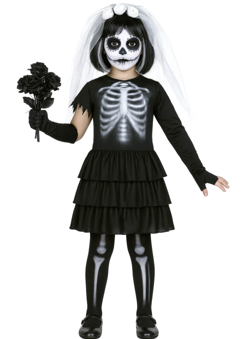 Disfraz De Novia Esqueleto Infantil - Disfraces Calaveras y Catrinas