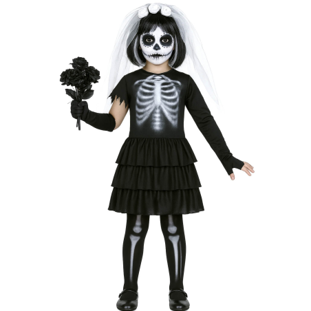 Disfraz De Novia Esqueleto Infantil - Disfraces Calaveras y Catrinas